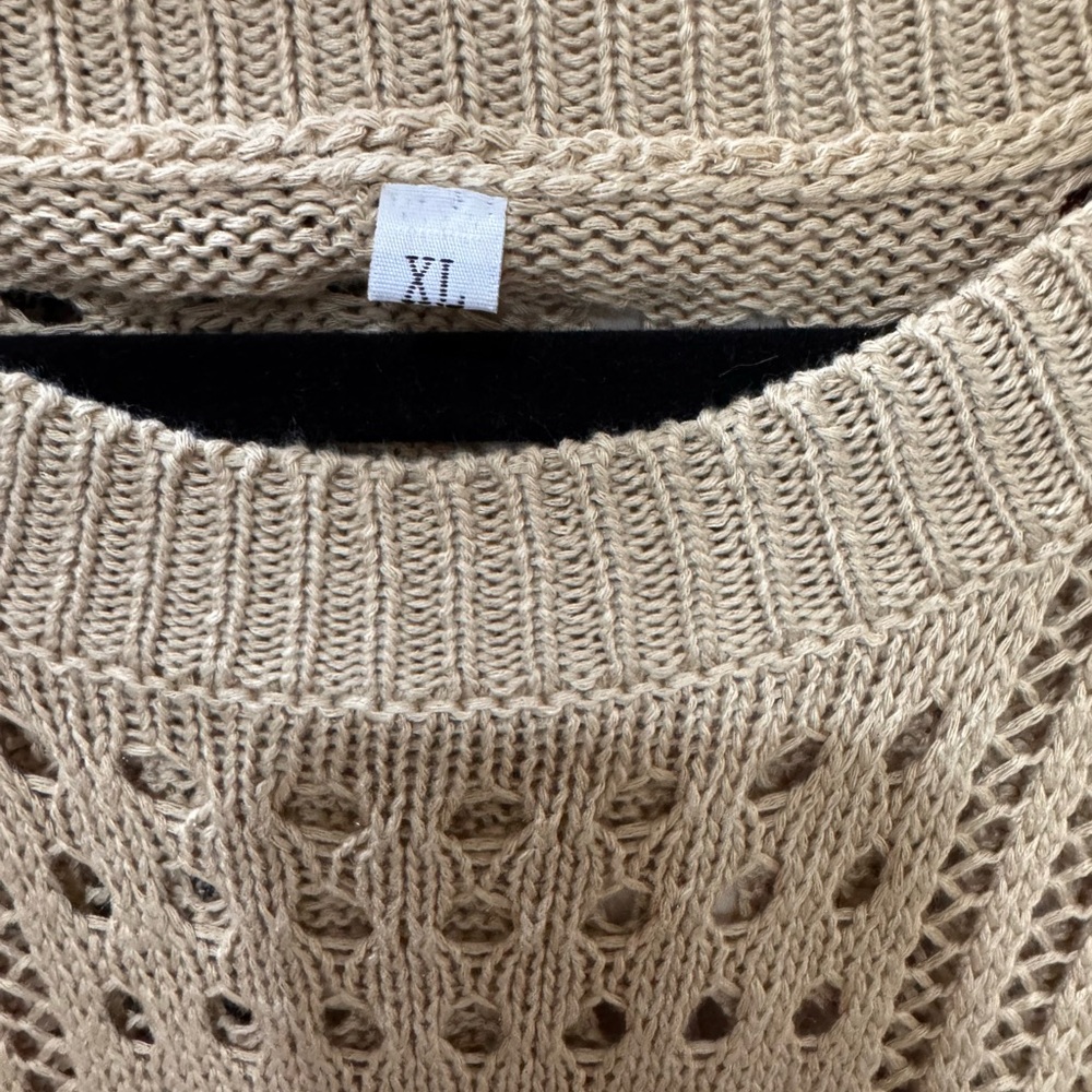 NWOT Chic Cream Sleeveless Knit coverup Dress L - XL - Picture 6 of 8